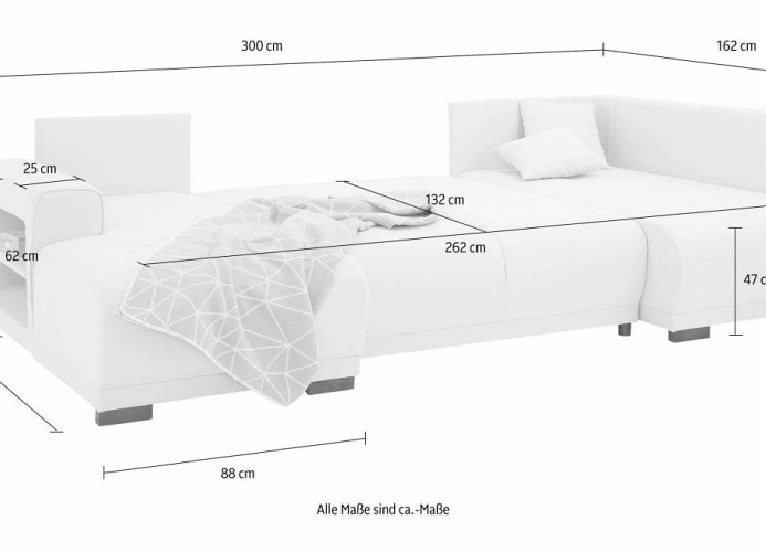 Maße Original Sofa mit Ausziehsofa